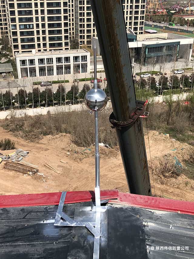 陕西咸阳市泾阳拌合站厂区避雷针安装