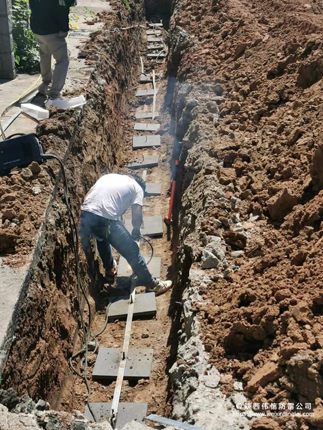 陕西西安某单位厂房设备1欧姆防雷接地工程项目